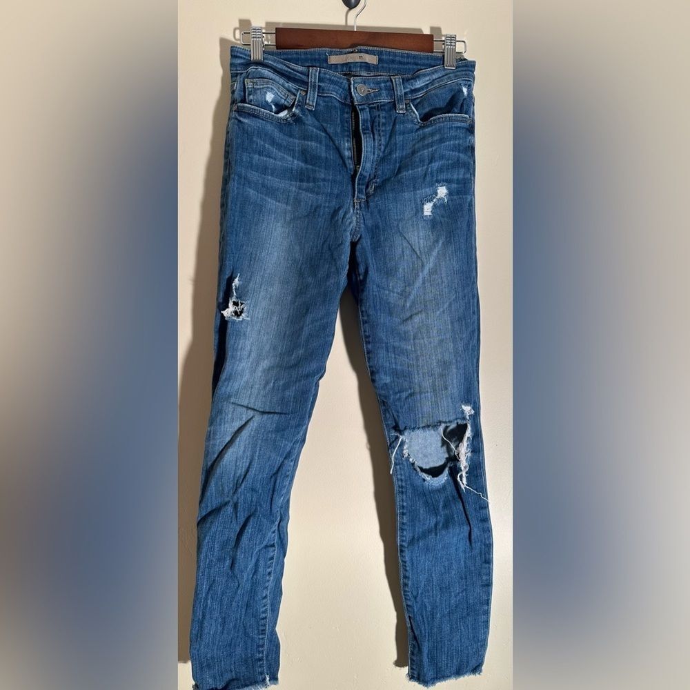 Joe’s Distressed Skinny Jeans Women’s 28x28 Blue Stretch Denim Casual Everyday